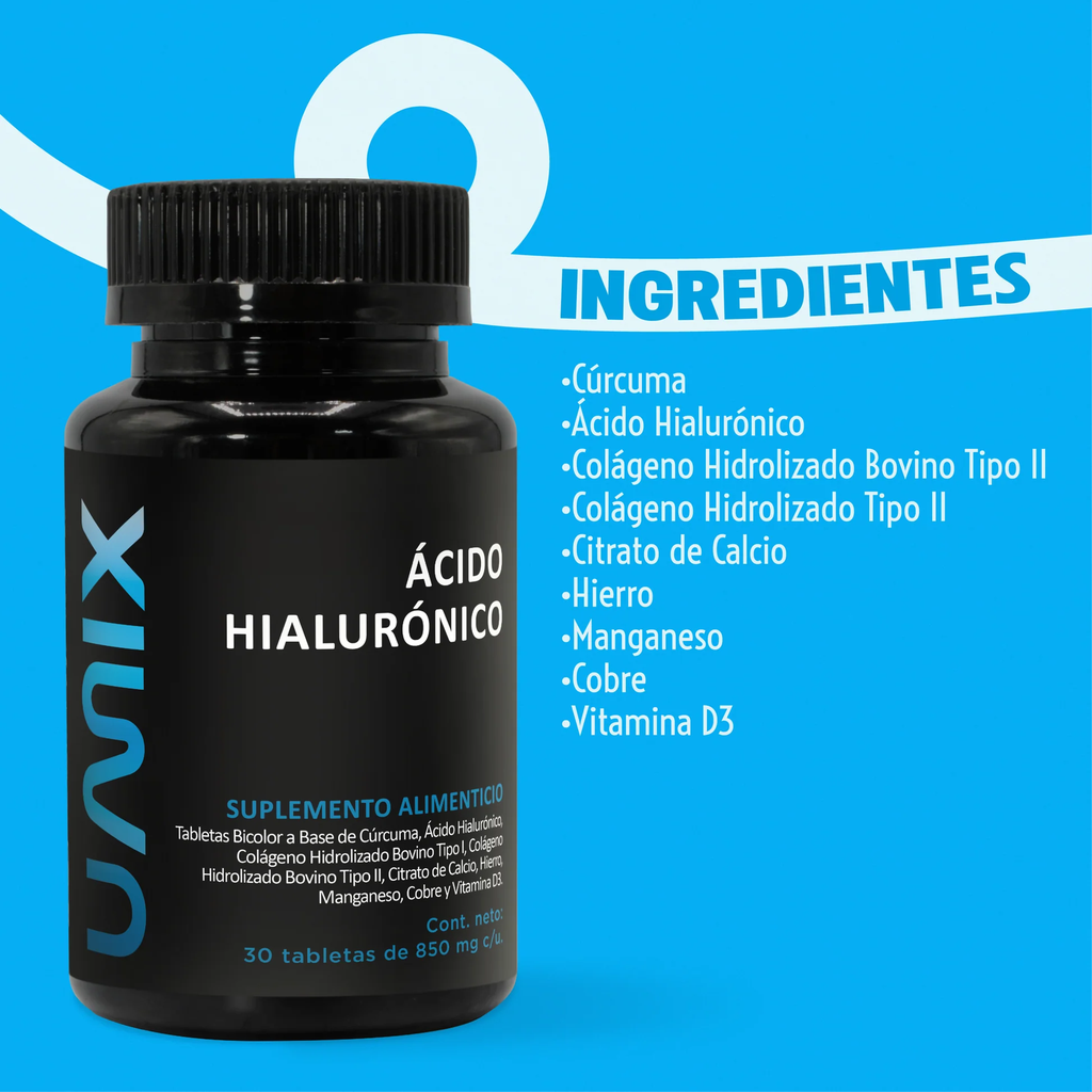 ÁCIDO HIALURÓNICO 30 TABLETAS DE 850 MG